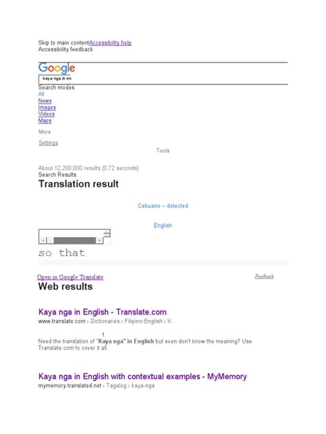 result in tagalog|Translate “Result” In Tagalog .